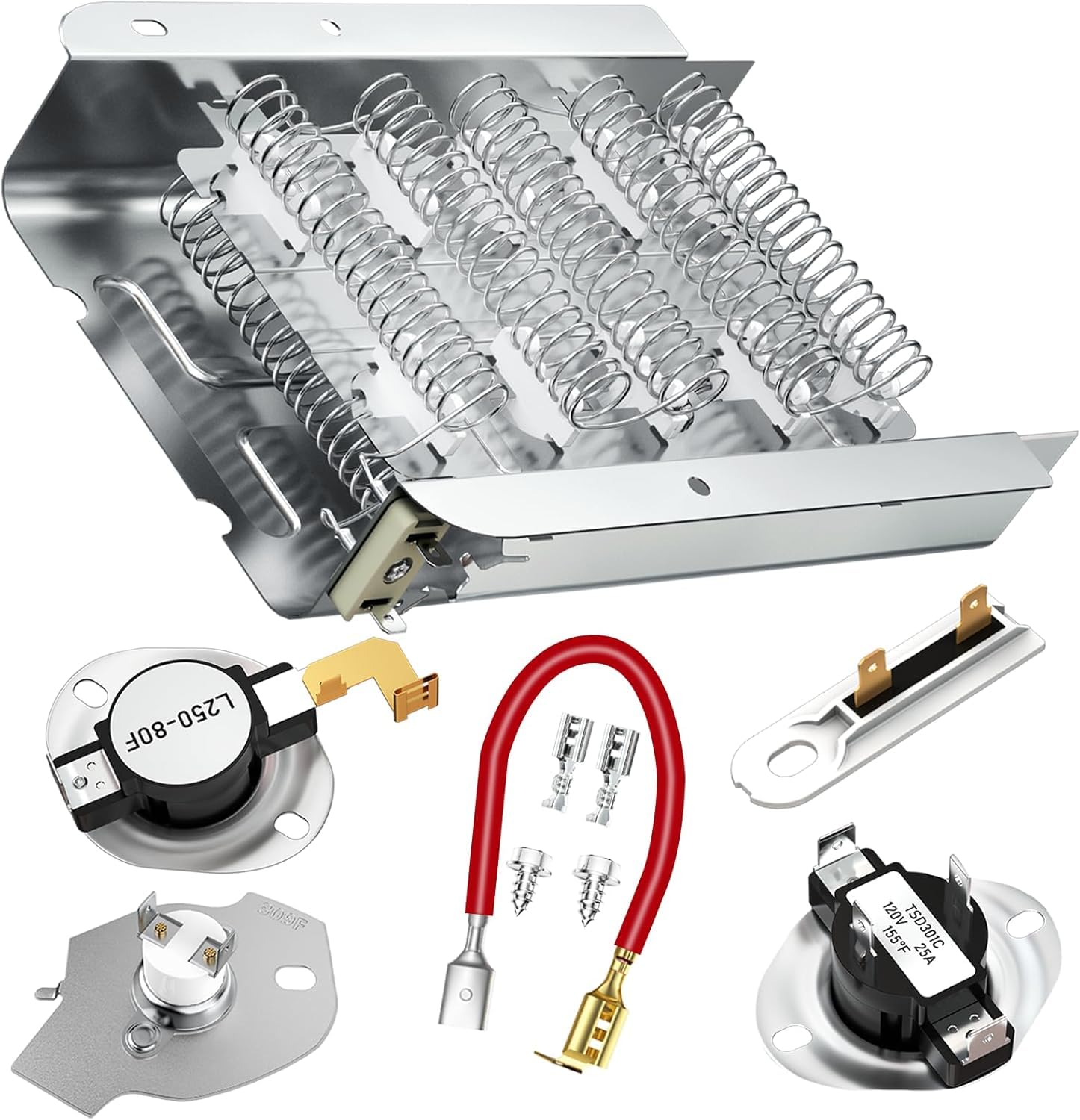 Whirlpool Kenmore 70 80 Series Cabrio Roper Dryer Heating Element - Upgraded 279838-Dryer-Heating-Element-W10724237
| M